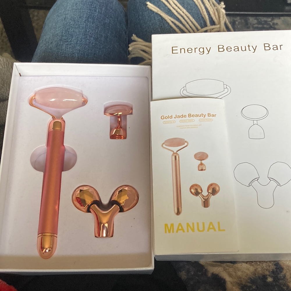 Gold Jade 3 in 1 energy beauty bar, color- rose gold